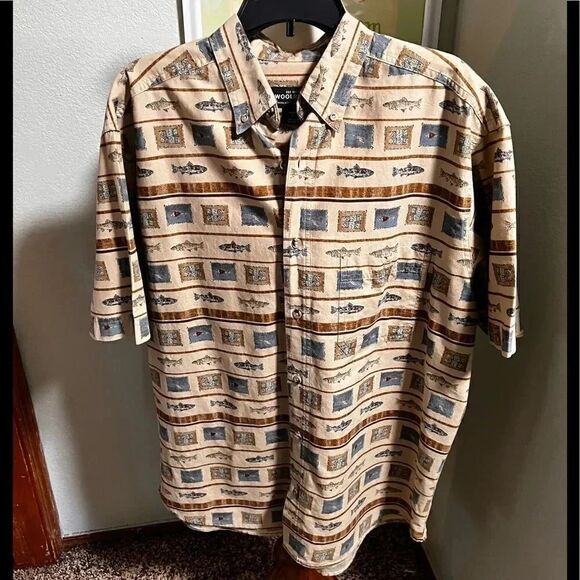 Woolrich Other - Woolrich Men’s Button-down Short-Sleeve Large Fishing Shirt #MS8